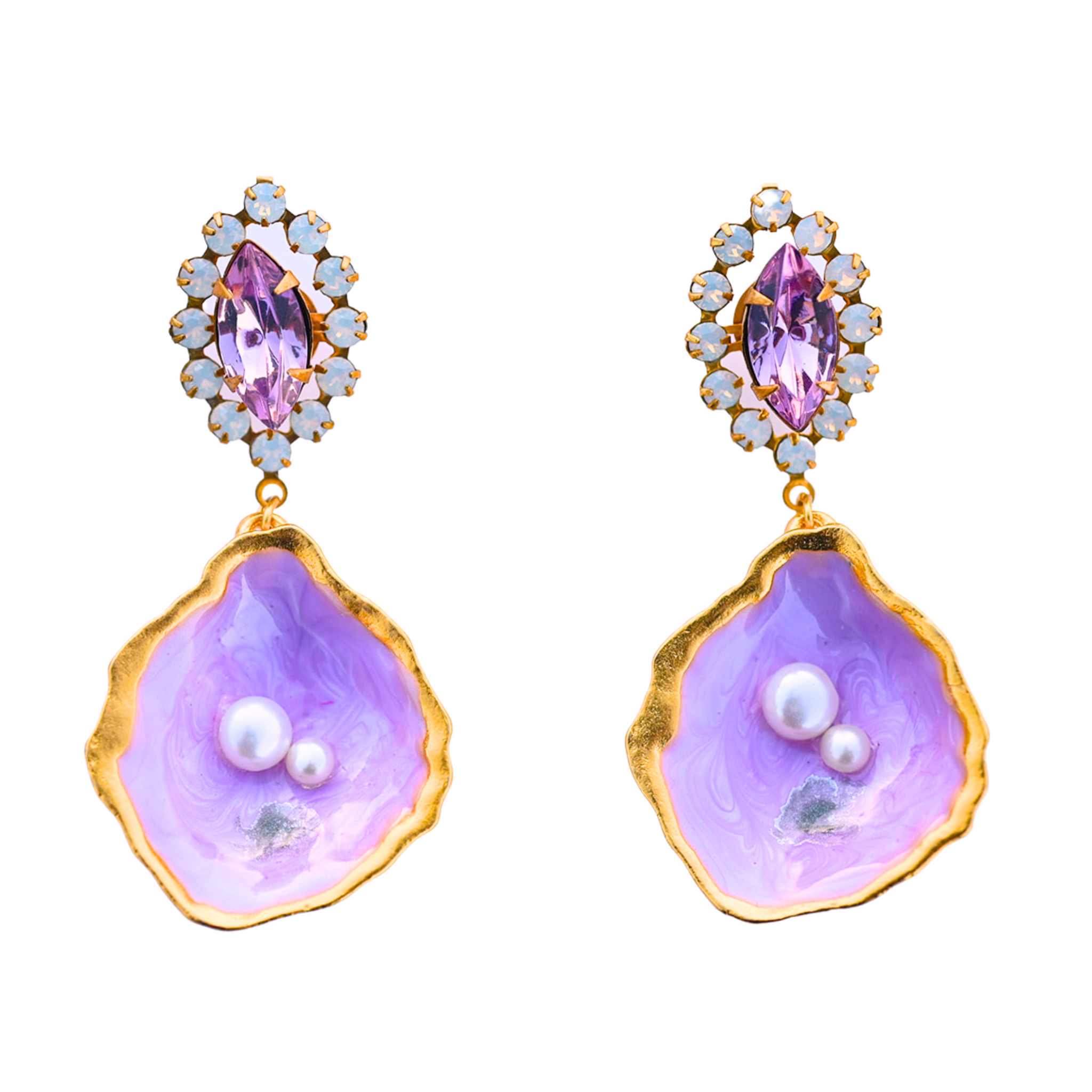 The Pink Reef | Oyster Earrings