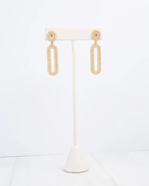 Williston CZ Pave Drop Earring WR Gold