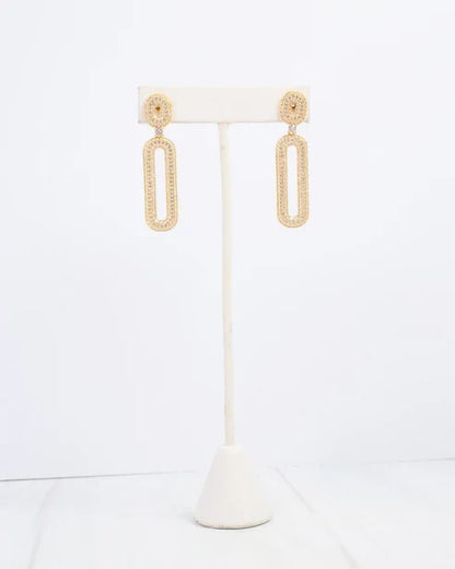 Williston CZ Pave Drop Earring WR Gold