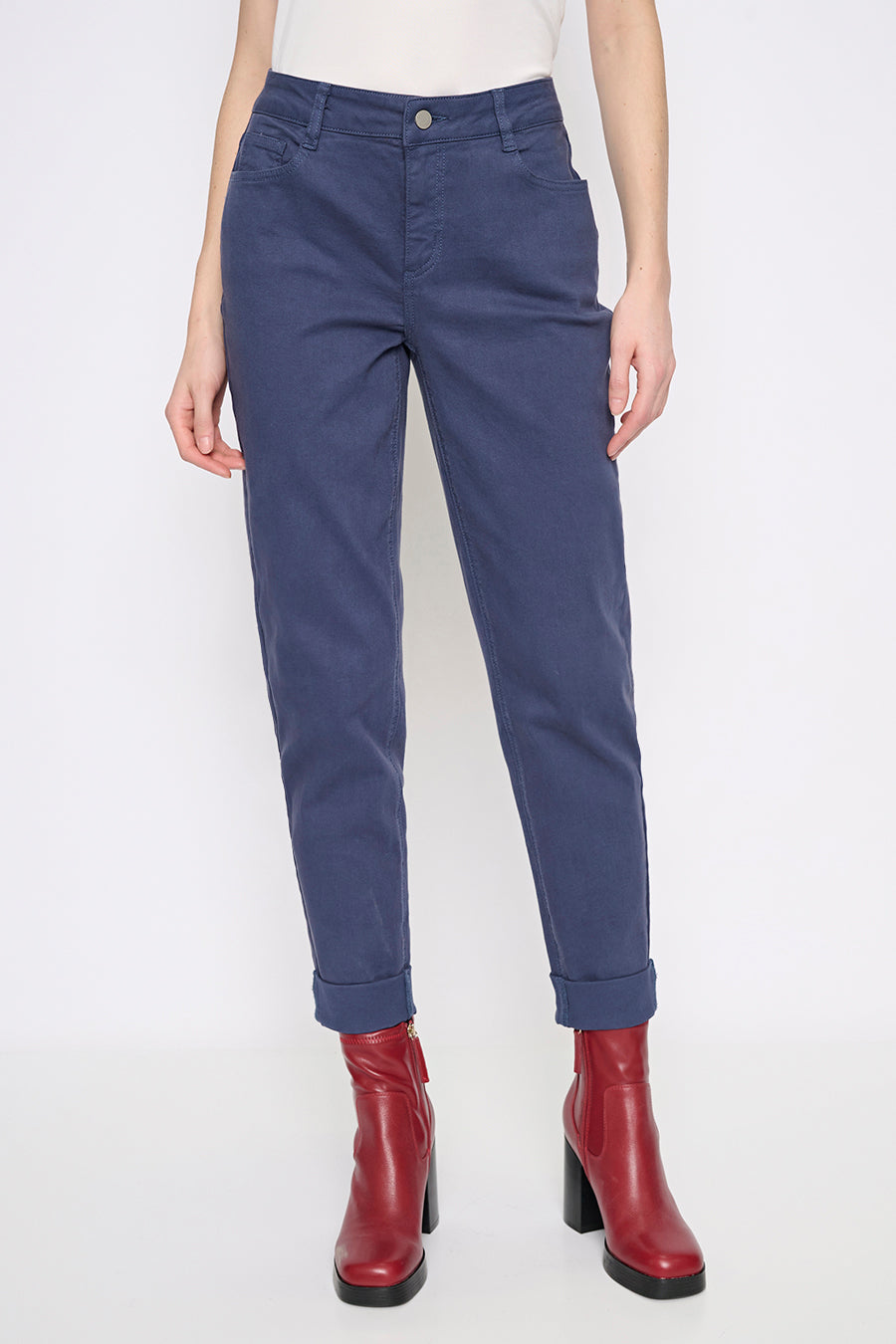 Cuffed Ankle-Length Jeans