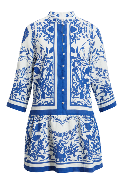 Women’s YUE MINI DRESS CLEOBELLA Blue and white ALTESSE PRINT