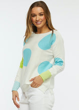 Load image into Gallery viewer, Zaket&amp; Plover | Dot White and Blue Sweater
