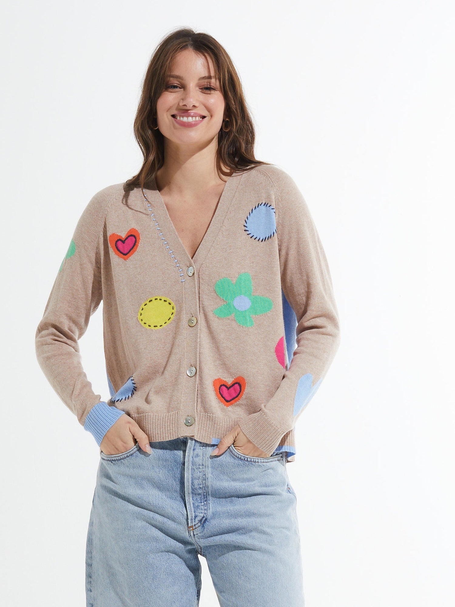 Zaket&amp; Plover | Cardigan with Floers and Heart