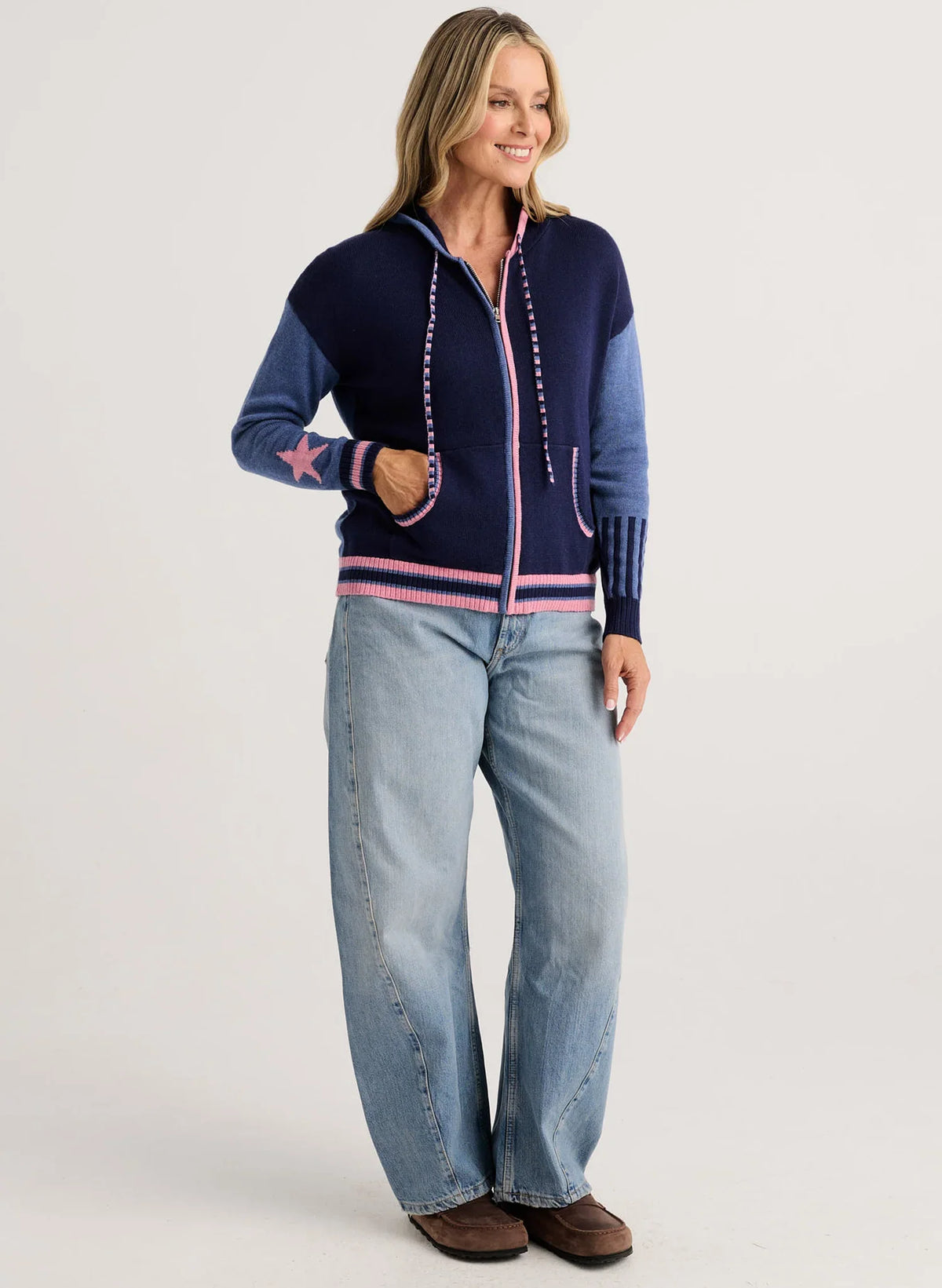 Stars Zip-Up Ink Hoodie