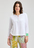 Woman Zaket & Plover Shirt Tails white long-sleeve top and colorful 