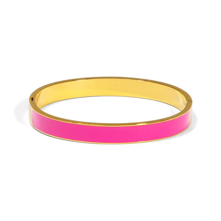 Zenzii Color Pop Bangle gold bangle with pink band