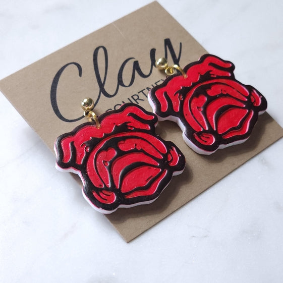 Bulldog Dangle Earring