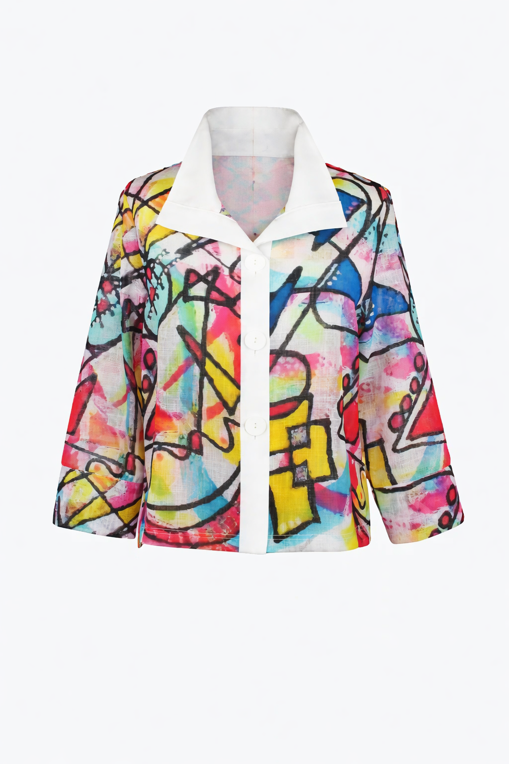 Damee | Bright Abstract Print Jacket - Evelyne Talman