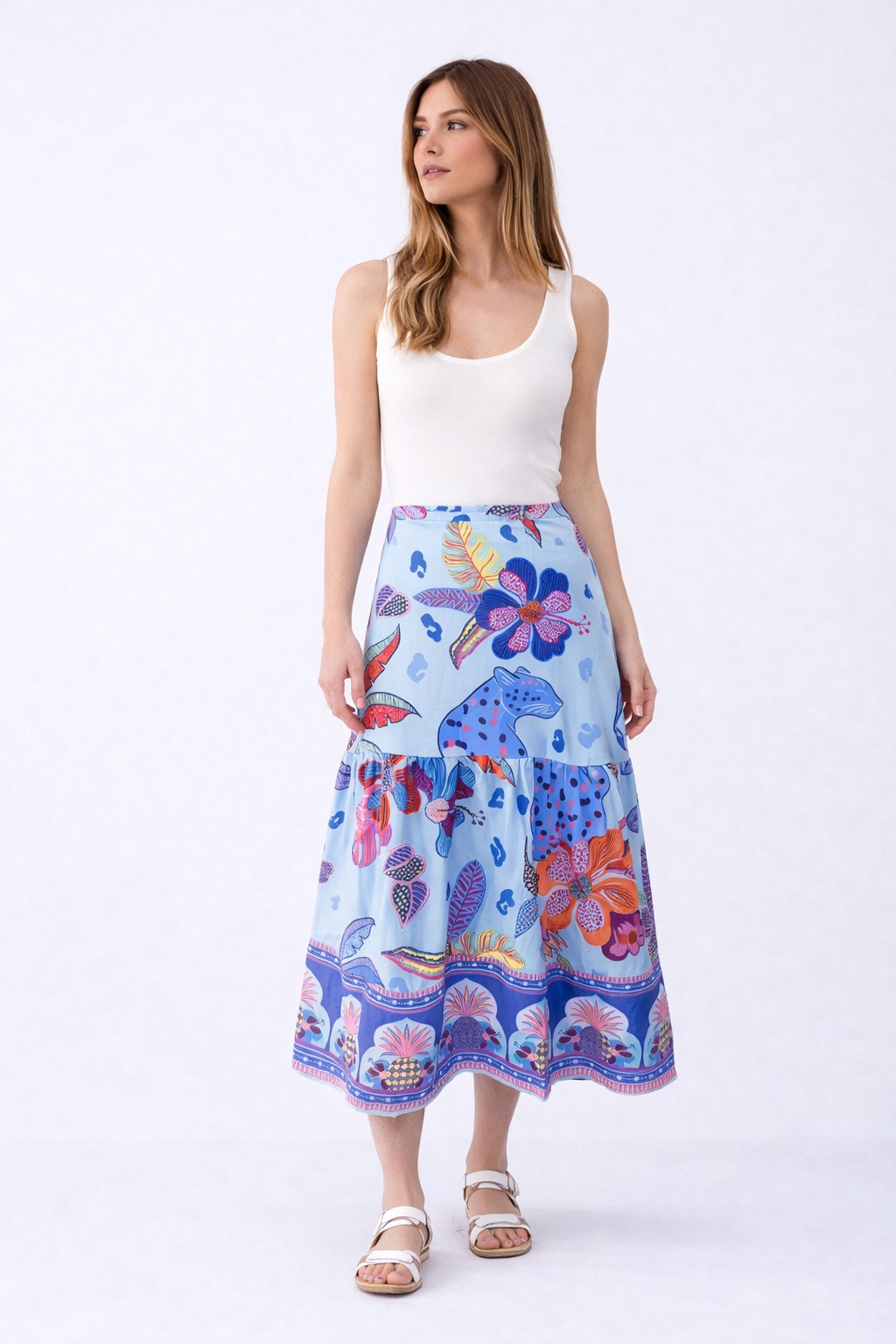 Maude | Ada Skirt - Azure Safari - Evelyne Talman