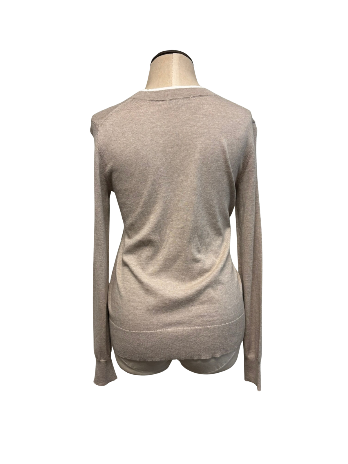 Back view of PUREAMICI crew neck sweater, showcasing the classic design and comfortable fit of this stylish sweater.