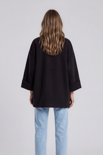 black  Crystal Trim Zip-Up Jacket 