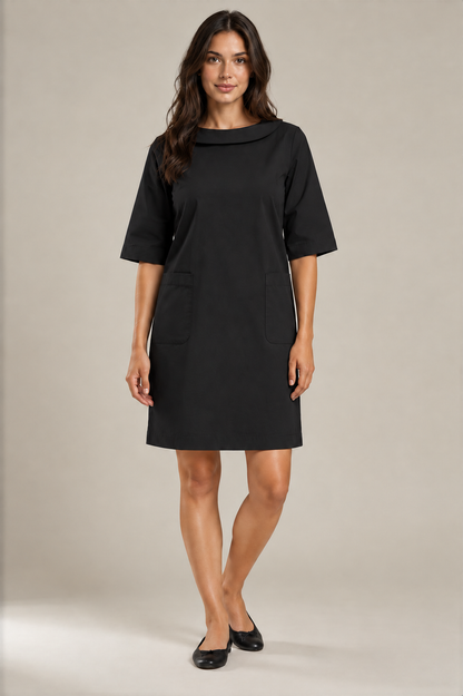 black collared Audrey Dress