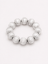 A beaded stretch bracelet made of glossy, round brushed silver beads. Uga, georgia football, university of Georgia game day jewelry. 