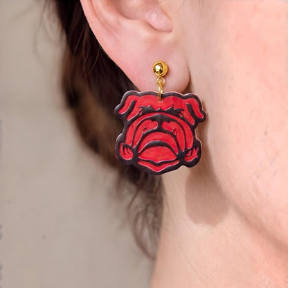 Bulldog Dangle Earring