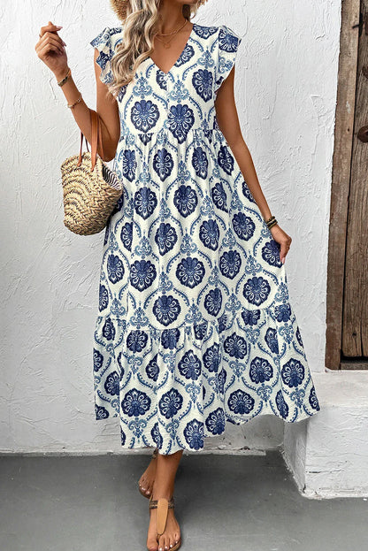 Cloister Collec | Abstract Midi Dress