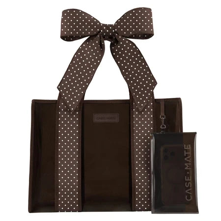 casemate Jelly Tote Bag espresso polka dot bow