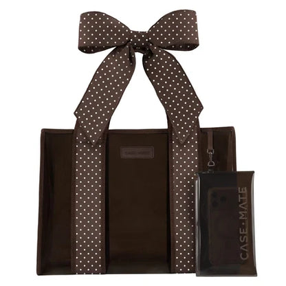 casemate Jelly Tote Bag espresso polka dot bow