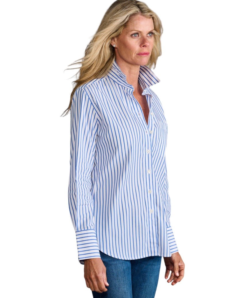 Claridge+king | Claridge+king | Blue and Wht Stripe Top | Cloister Collection | TOPS