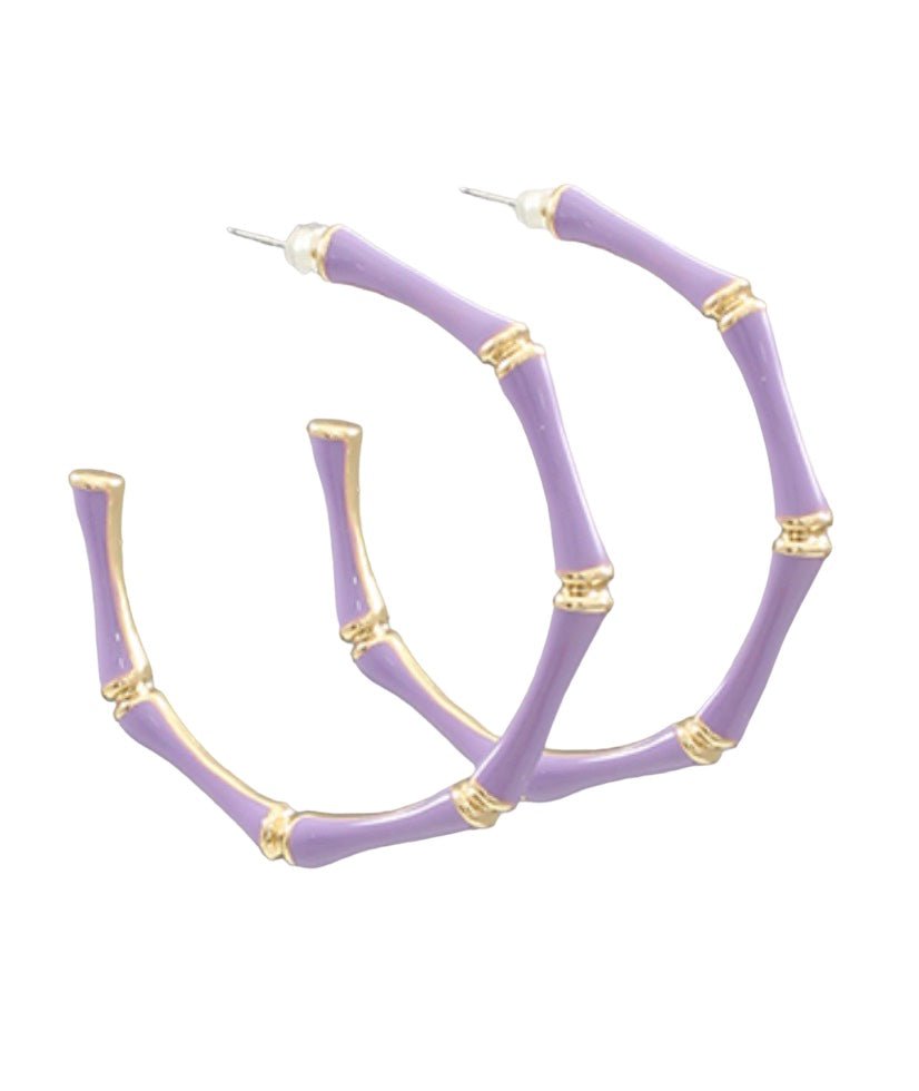 Golden Stella | Cloister Collection | Enamel Bamboo Hoops | Cloister Collection | JEWELRY