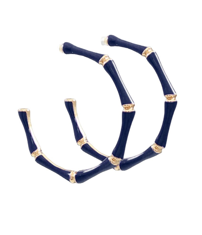 Golden Stella | Cloister Collection | Enamel Bamboo Hoops | Cloister Collection | JEWELRY