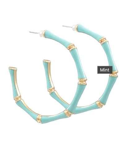 Golden Stella | Cloister Collection | Enamel Bamboo Hoops | Cloister Collection | JEWELRY