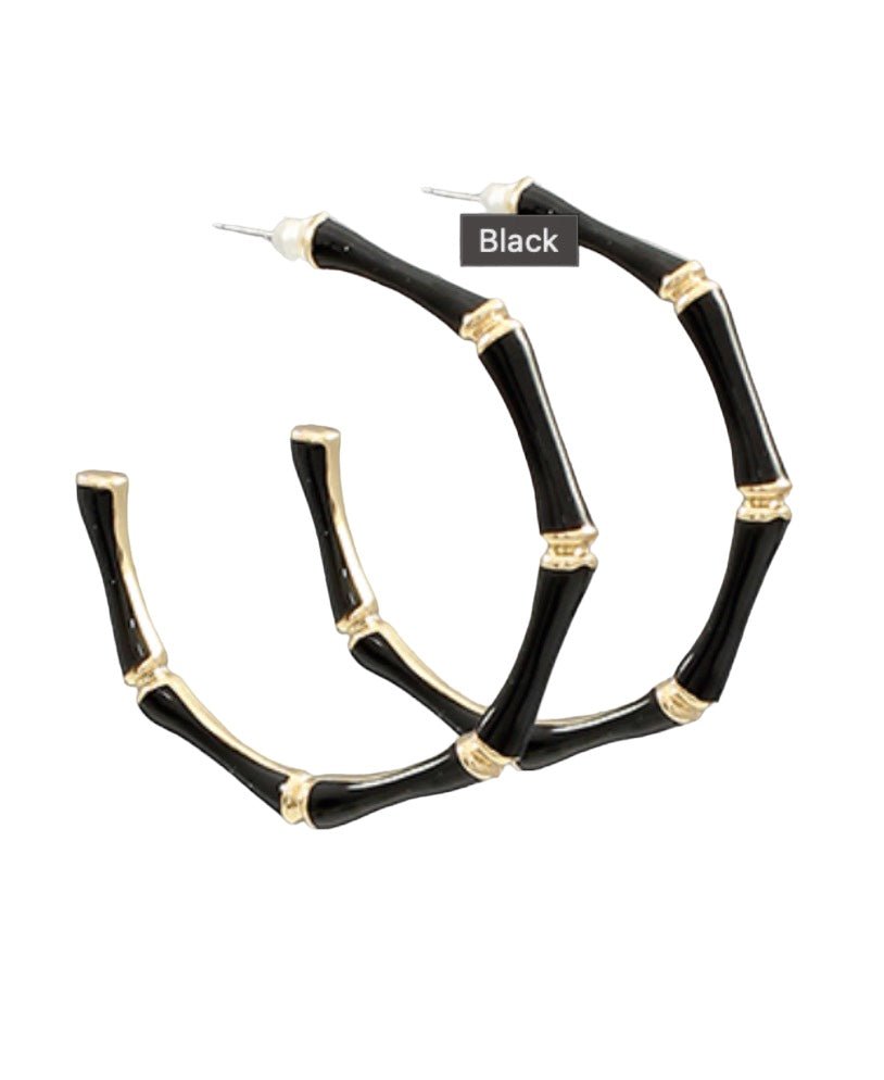 Golden Stella | Cloister Collection | Enamel Bamboo Hoops | Cloister Collection | JEWELRY