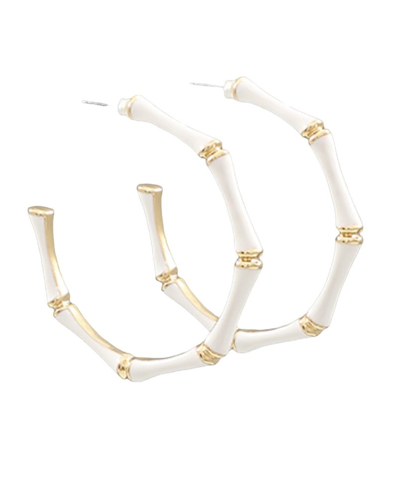 Golden Stella | Cloister Collection | Enamel Bamboo Hoops | Cloister Collection | JEWELRY