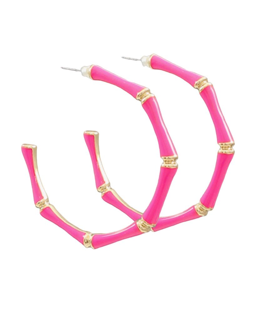 Golden Stella | Cloister Collection | Enamel Bamboo Hoops | Cloister Collection | JEWELRY