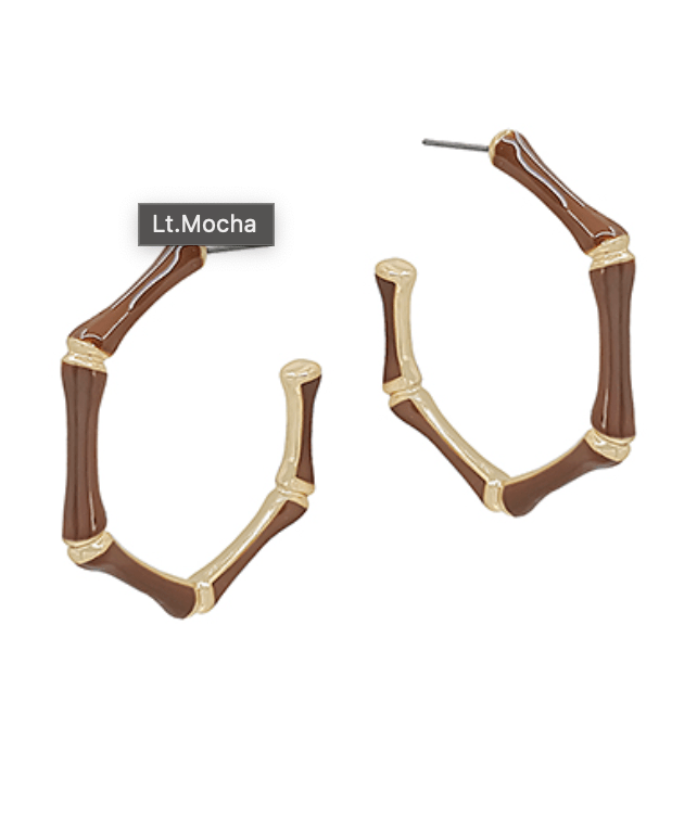 Golden Stella | Cloister Collection | Enamel Bamboo Hoops | Cloister Collection | JEWELRY