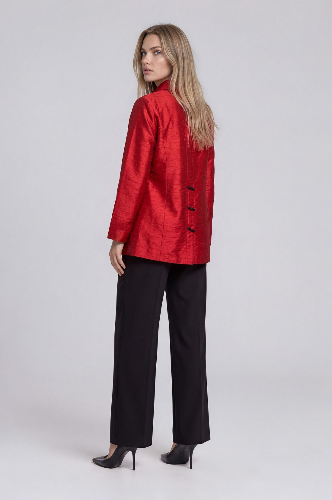 cranberry Silk A-line Shirt Jacket