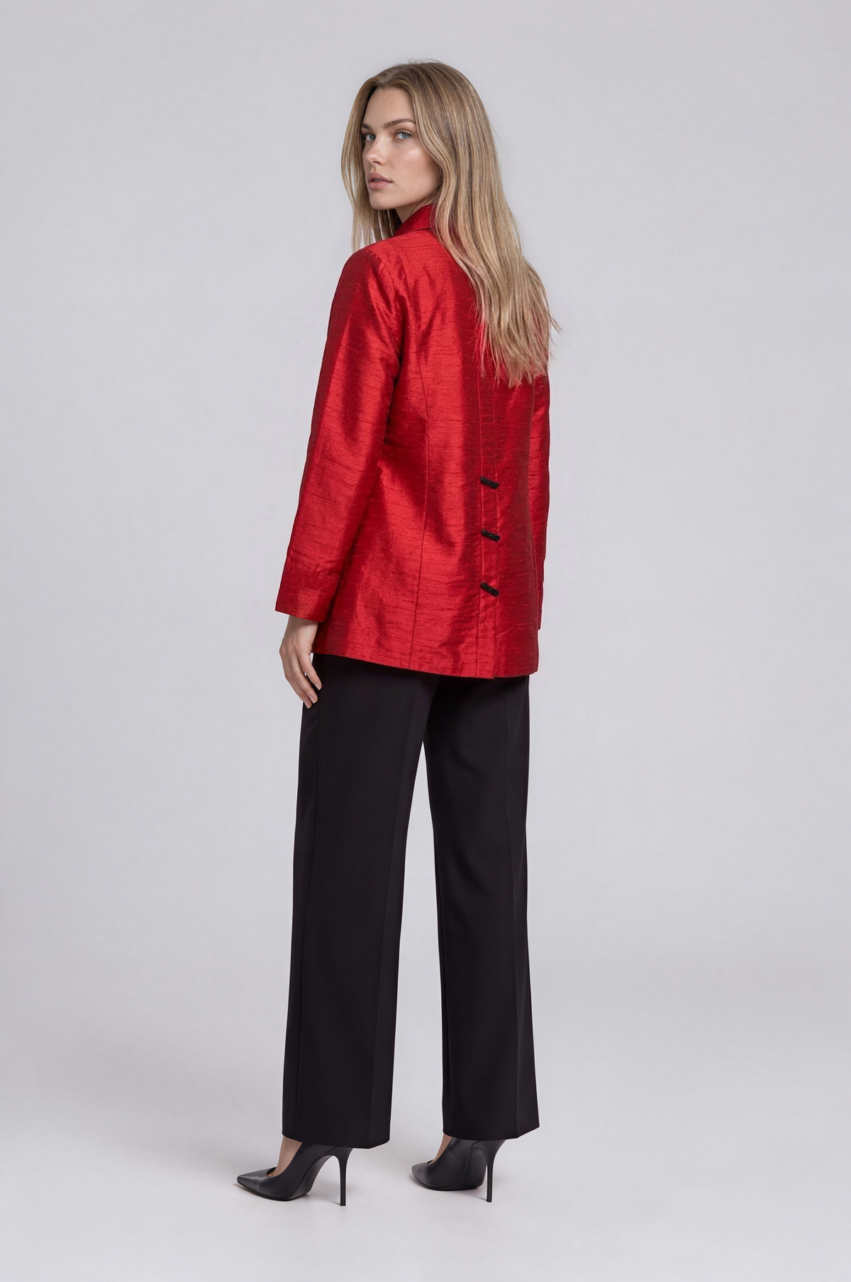 cranberry Silk A-line Shirt Jacket