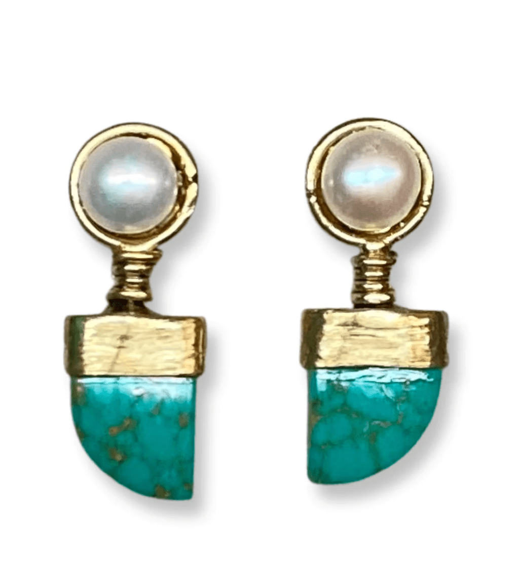 David Jeffery | David Jeffery | Pearl &amp; Brass Earring | Cloister Collection | JEWELRY