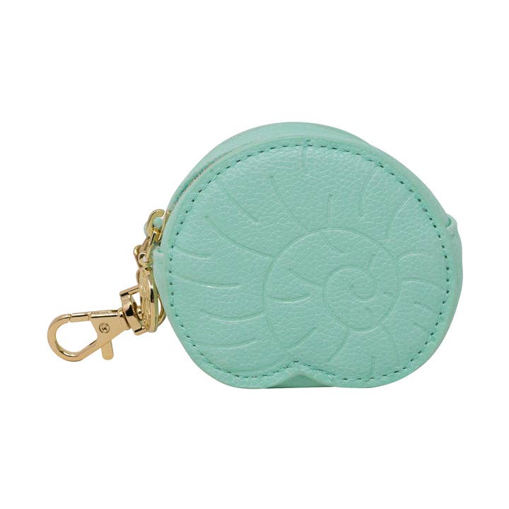 LIFEGUARD PRESS mini keychain pouch with shell design, compact accessories holder in vibrant colors and stylish shell pattern.