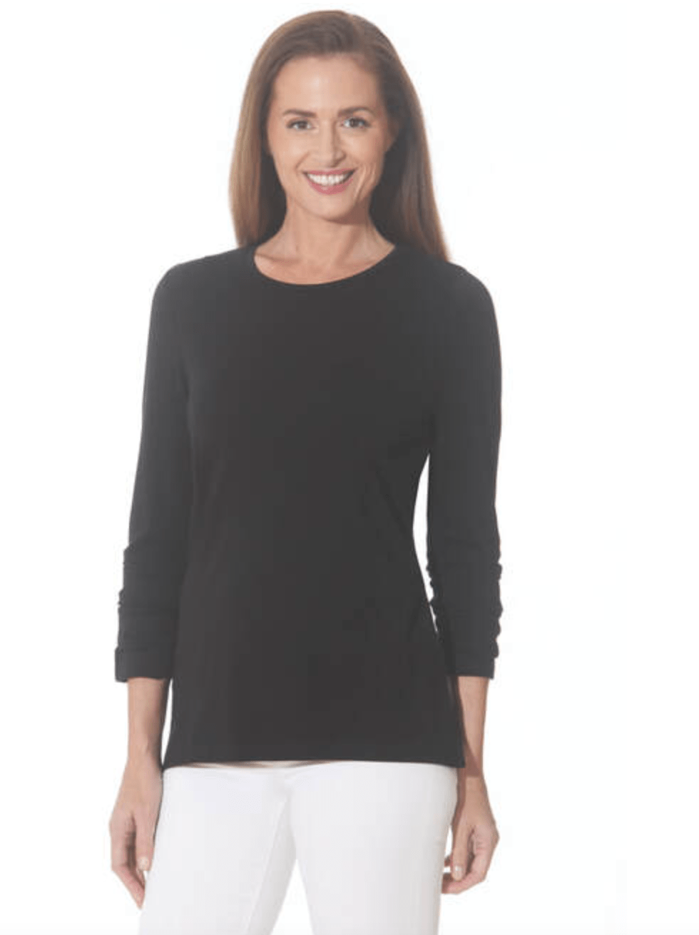 Eli | Eli | Black Ruched Sleeve Tunic | Cloister Collection |