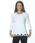 Eli | Eli | White 3/4 Slv Scallop Edg | Cloister Collection | TOPS