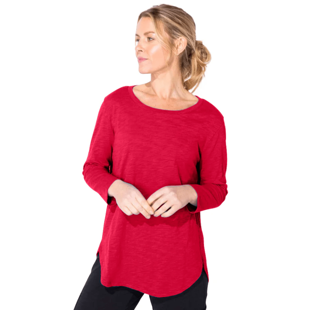 Escape By Hab | Escape By Hab | Solid Hi - Lo 3/4 Sleeve Top | Cloister Collection | RESORT