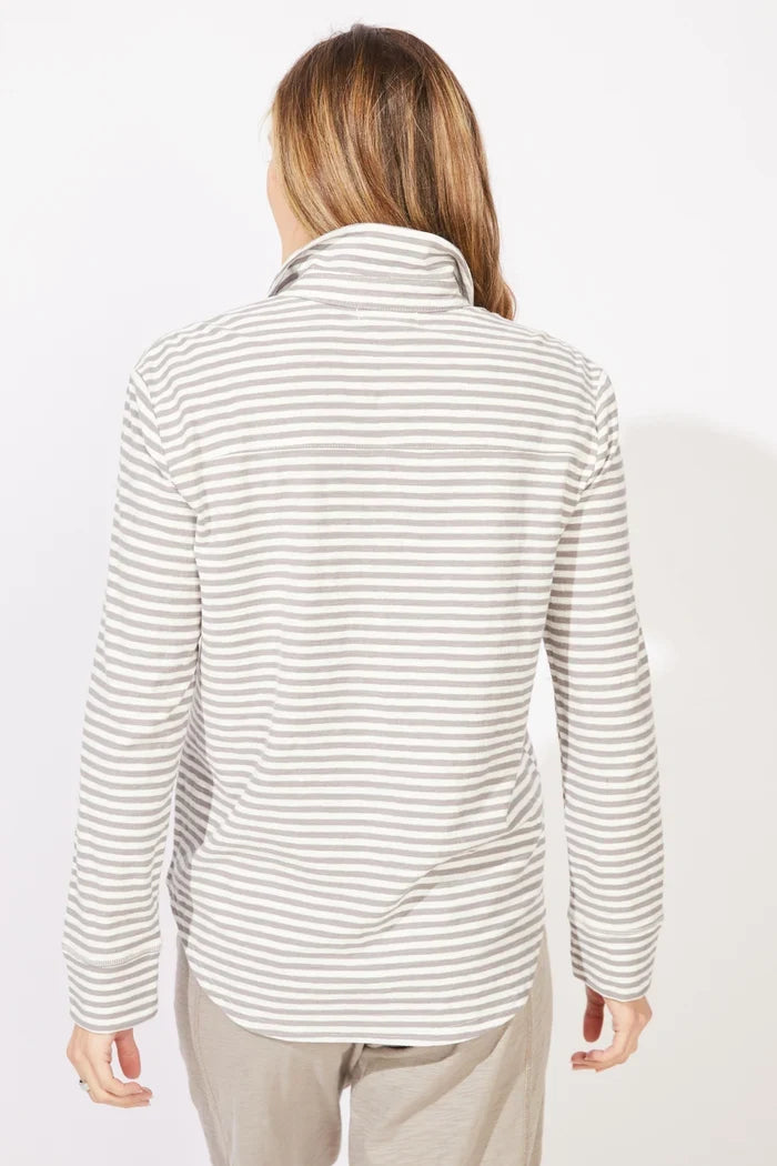 escape by habitat Verona Stripe Split Neck Top 