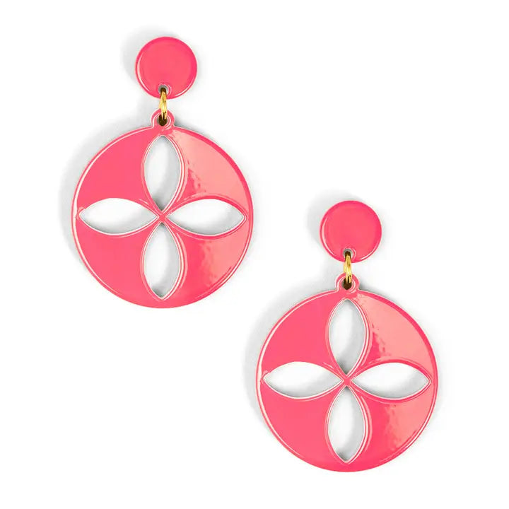 Quatrefoil Resin Drop Earring
