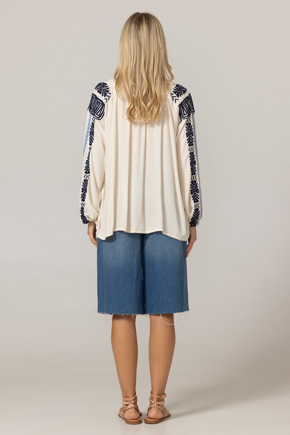 Ecru Flore Blouse by MISS JUNE, stylish women&