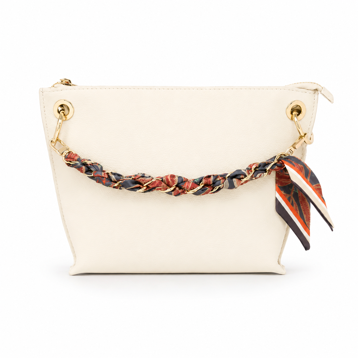 Genuine Italian Leather Crossbody Bag - Ivory