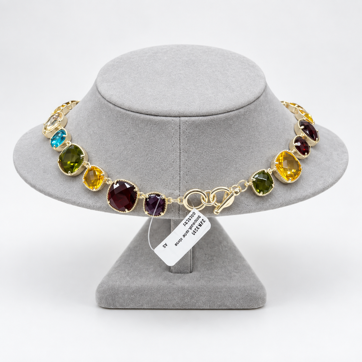 gold Multi Gemstone Necklace
