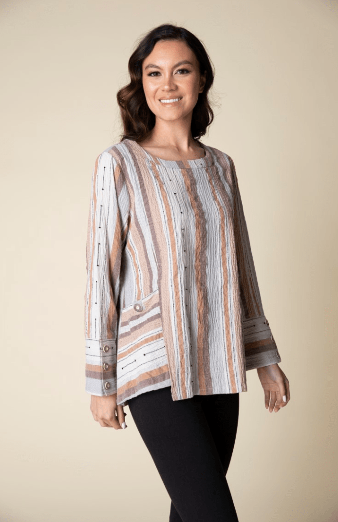 Habitat | Habitat | Peruvian Stripe Angled Pocket Top | Cloister Collection | MISSYSPORTSWEAR