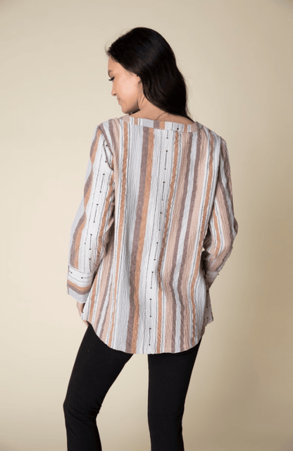 Habitat | Habitat | Peruvian Stripe Angled Pocket Top | Cloister Collection | MISSYSPORTSWEAR