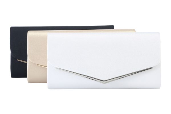 NIMA ACCESSORIE evening clutch handbag with sleek black design, elegant compact style, perfect for formal occasions.