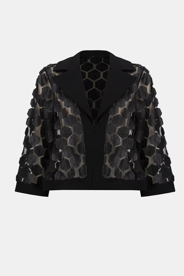 Joseph Ribkoff | Mesh &amp; Knit Trapeze Jacket