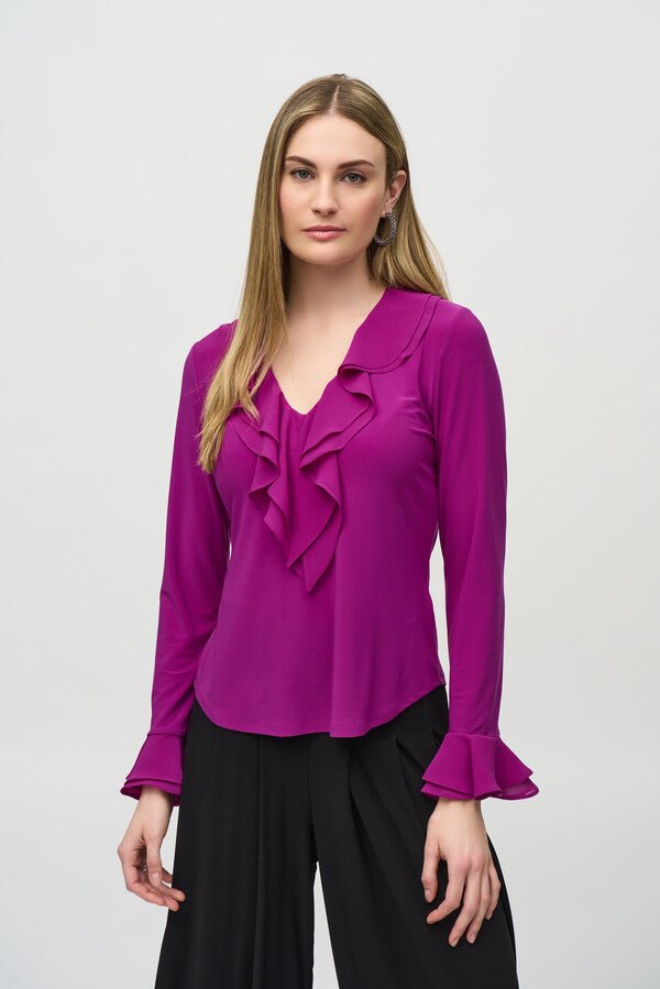 Joseph Ribkoff | Joseph Ribkoff | Knit and Chiffon Top | Cloister Collection | EVENINGSEPARATE