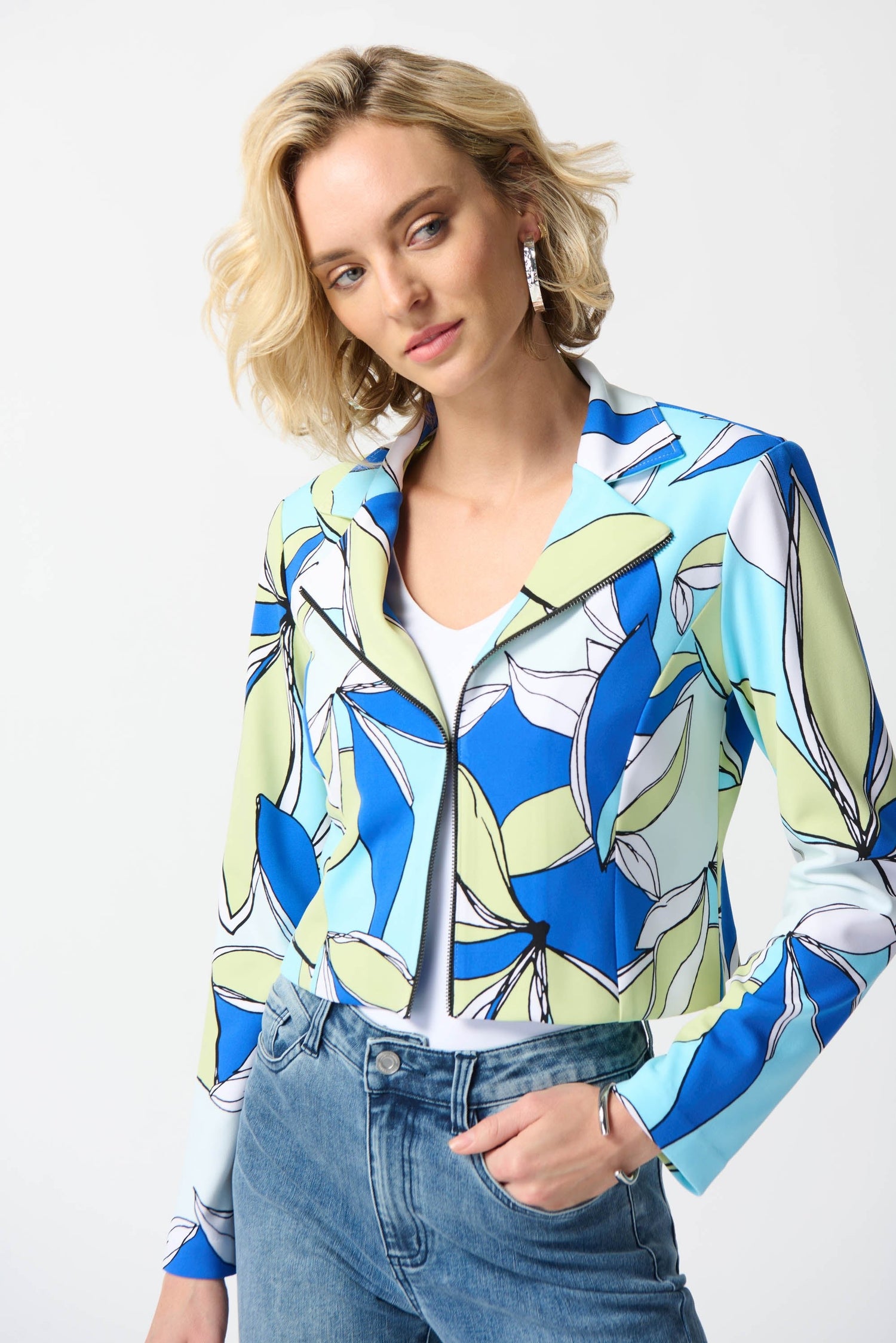 Joseph Ribkoff | Joseph Ribkoff | Leaf Print Jacket | Cloister Collection | EVENINGSEPARATE