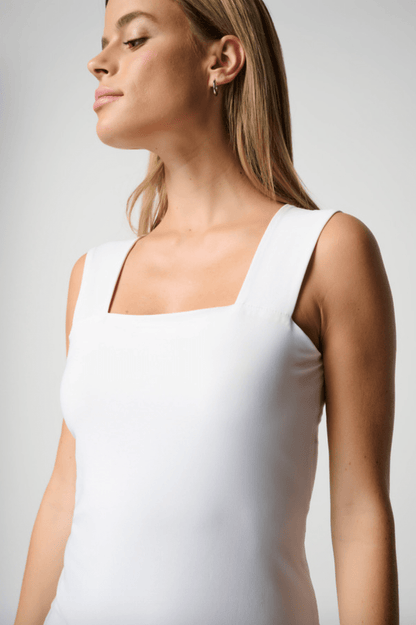 Joseph Ribkoff | Joseph Ribkoff | Square Neck Tank - White | Cloister Collection | EVENINGSEPARATE