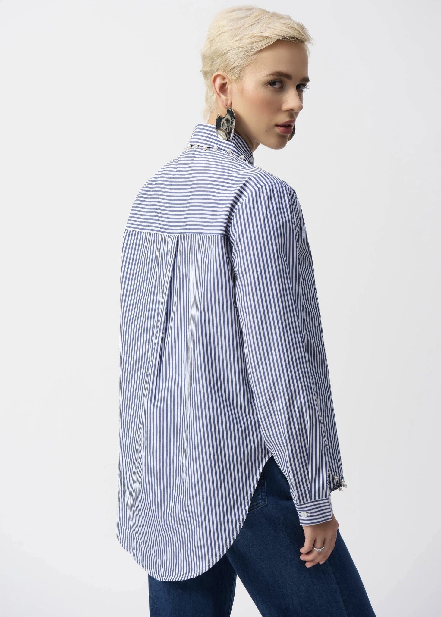 Joseph Ribkoff | Striped Blouse W/pearls