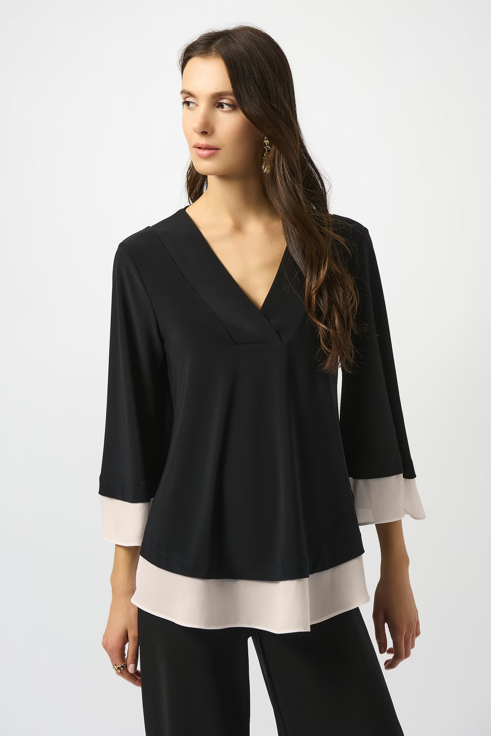 Joseph Ribkoff | Knit &amp; Georgette Flared Top